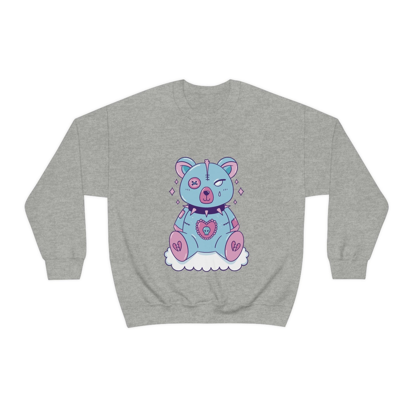 Pastel Goth Bear, Goth Aesthetic Sweatshirt