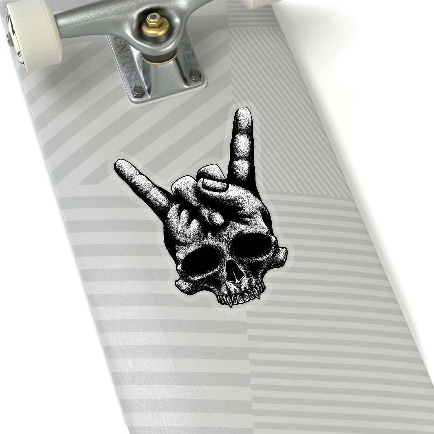 Heavy Metal Skull Rock Sign Sticker