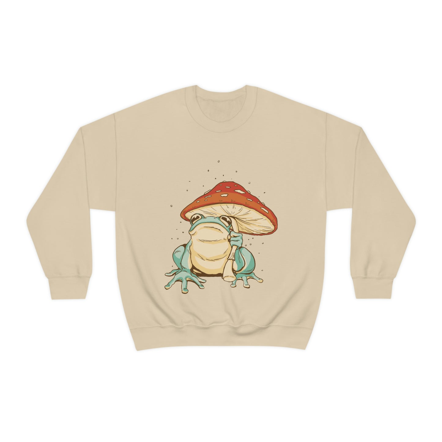 Cottagecore Aesthetic Mushrooms and Frog Sweatshirt