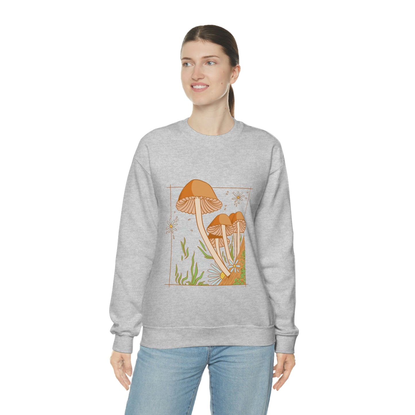 Cottagecore Aesthetic Mushrooms and Frog Sweatshirt