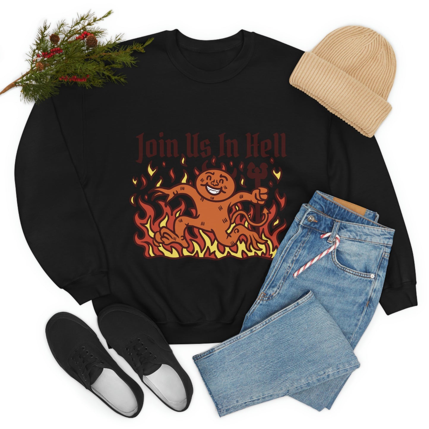 Join Us In Hell Cute Demon, Goth Aesthetic Sweatshirt