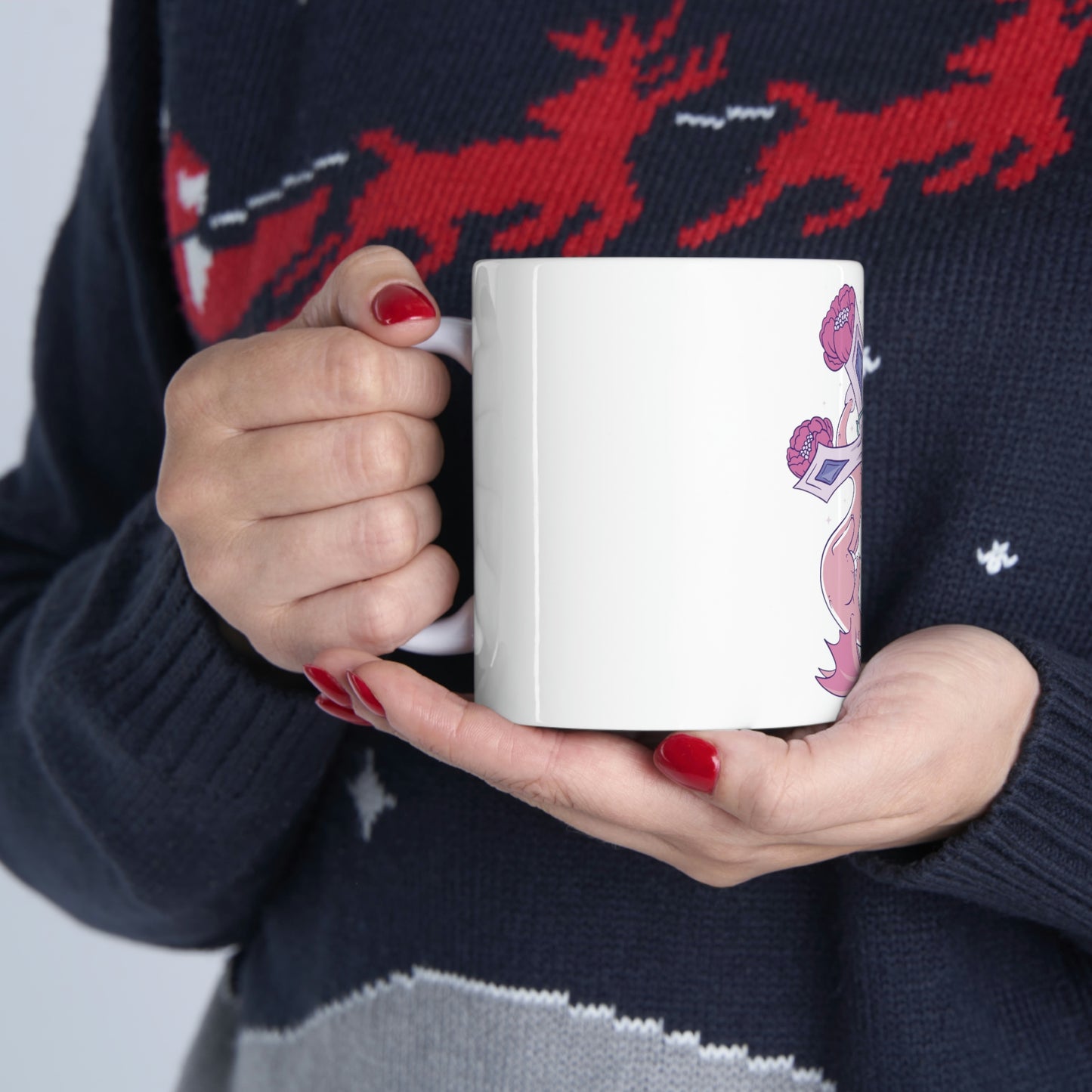 Pastel Goth Dragons, Goth Aesthetic White Ceramic Mug