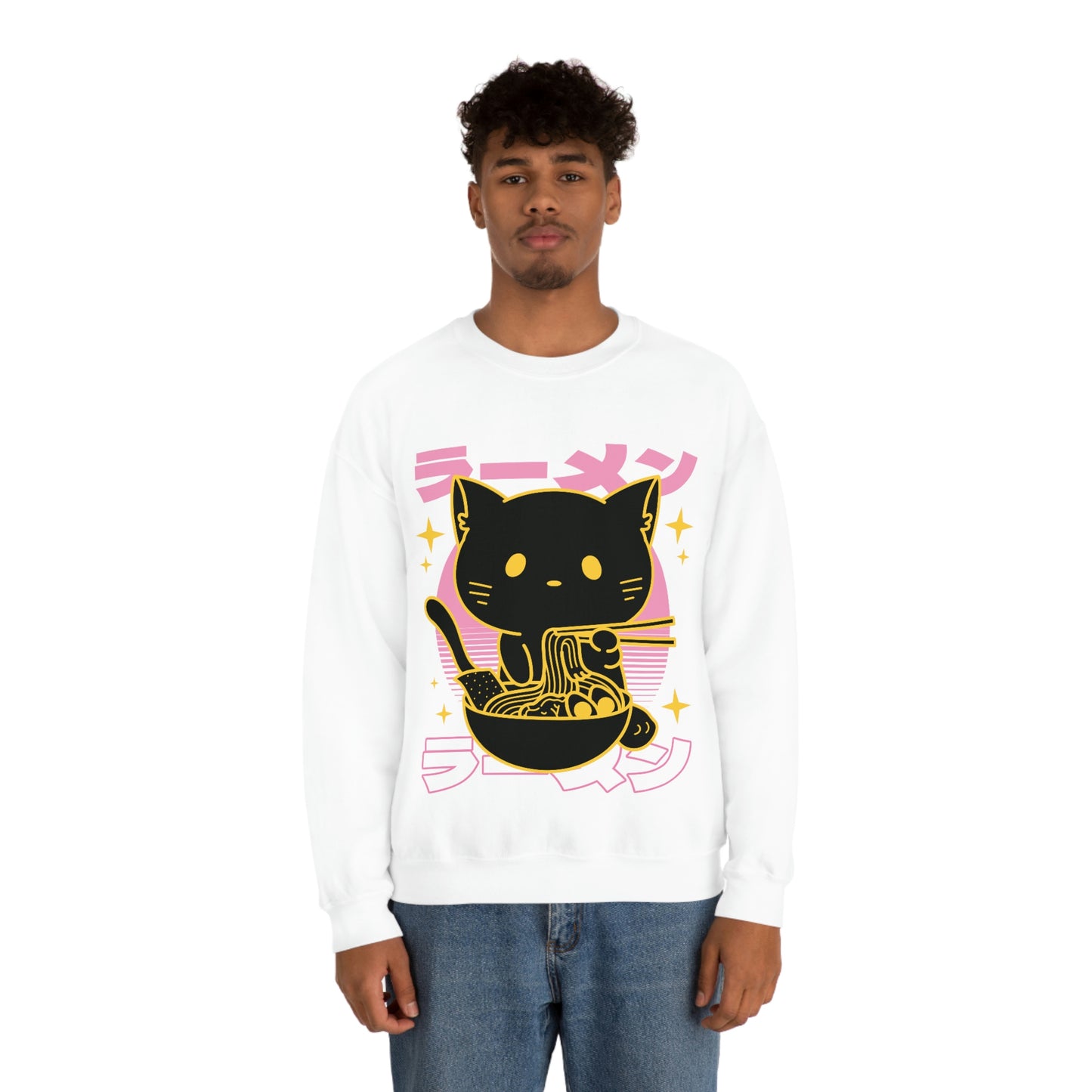 Kawaii Sweatshirt, Kawaii Clothing, Kawaii Clothes, Yami Kawaii Aesthetic, Pastel Kawaii Sweatshirt Cat Ramen Sweater Sweatshirt