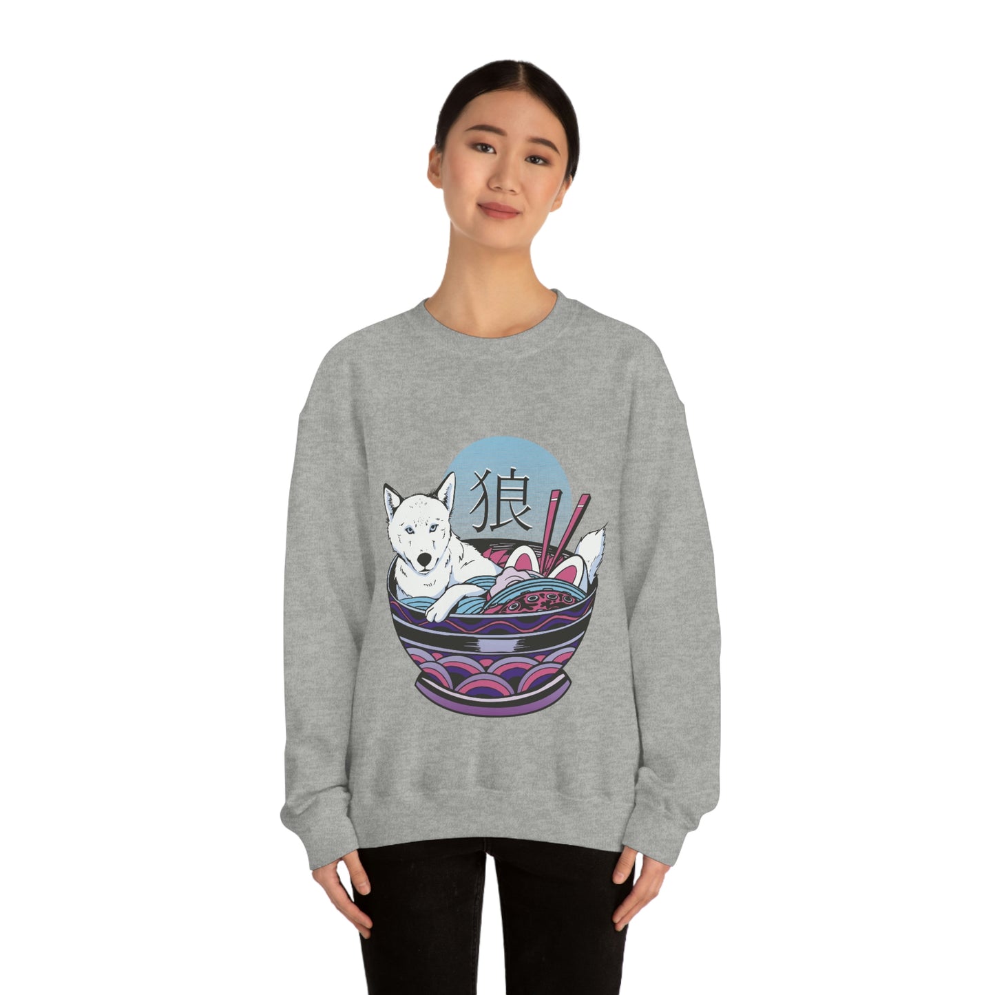 Retrowave Wolf In Ramen, Vaporwave Sweatshirt