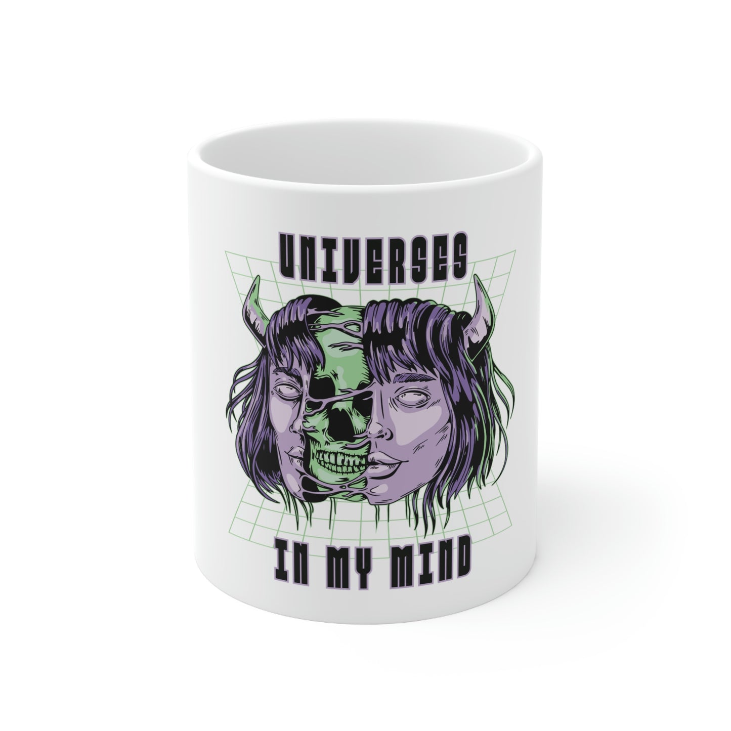 Universes In My Mind Pastel Goth Aesthetic Cyber White Ceramic Mug