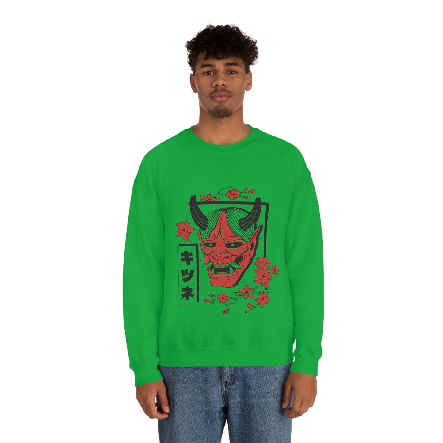 Indie Japanese Art, Japan Streeetwear Retro, Japanese Aesthetic Mask Sweatshirt