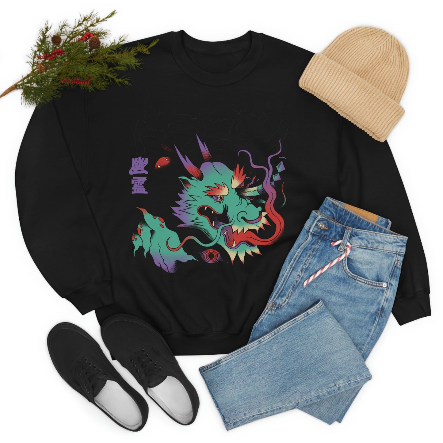 Indie Japanese Art, Japan Streeetwear Retro, Japanese Aesthetic Sweatshirt