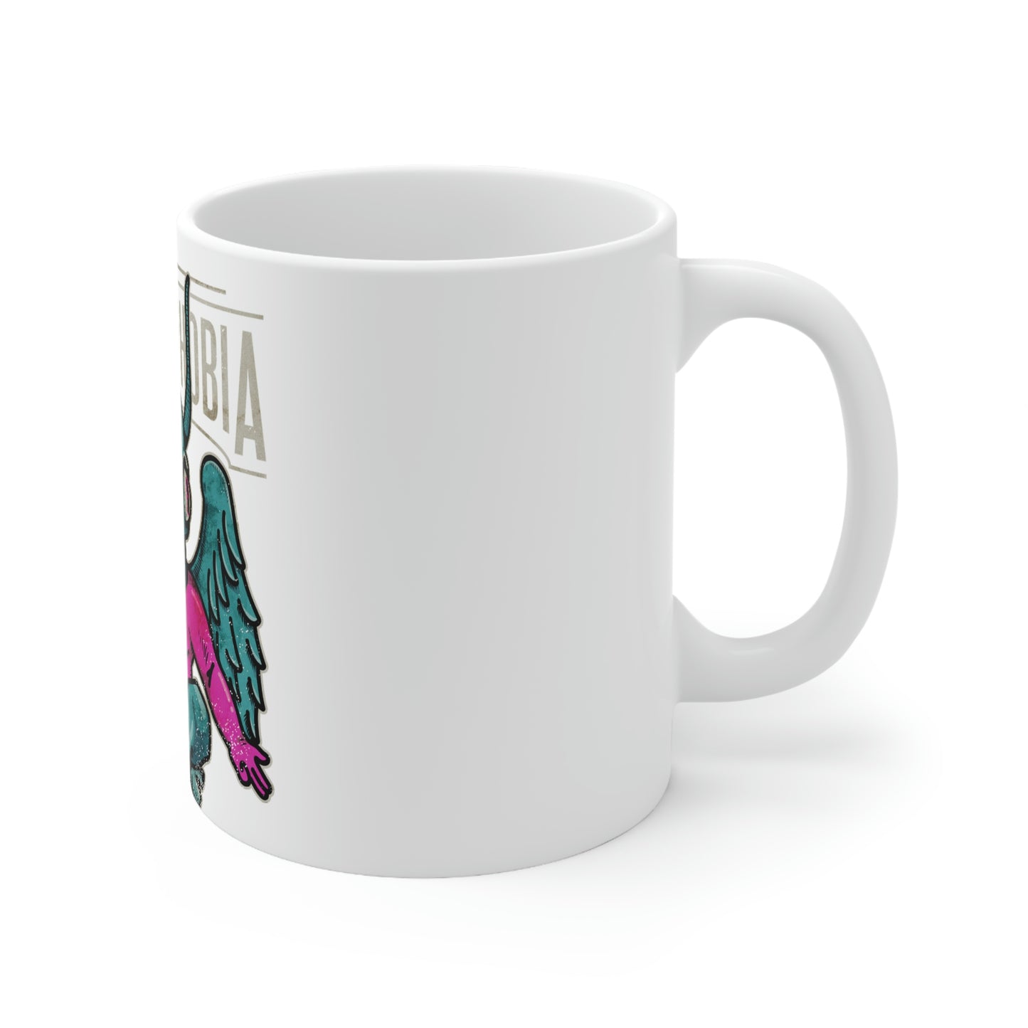 Demonphobia, Goth Aesthetic White Ceramic Mug