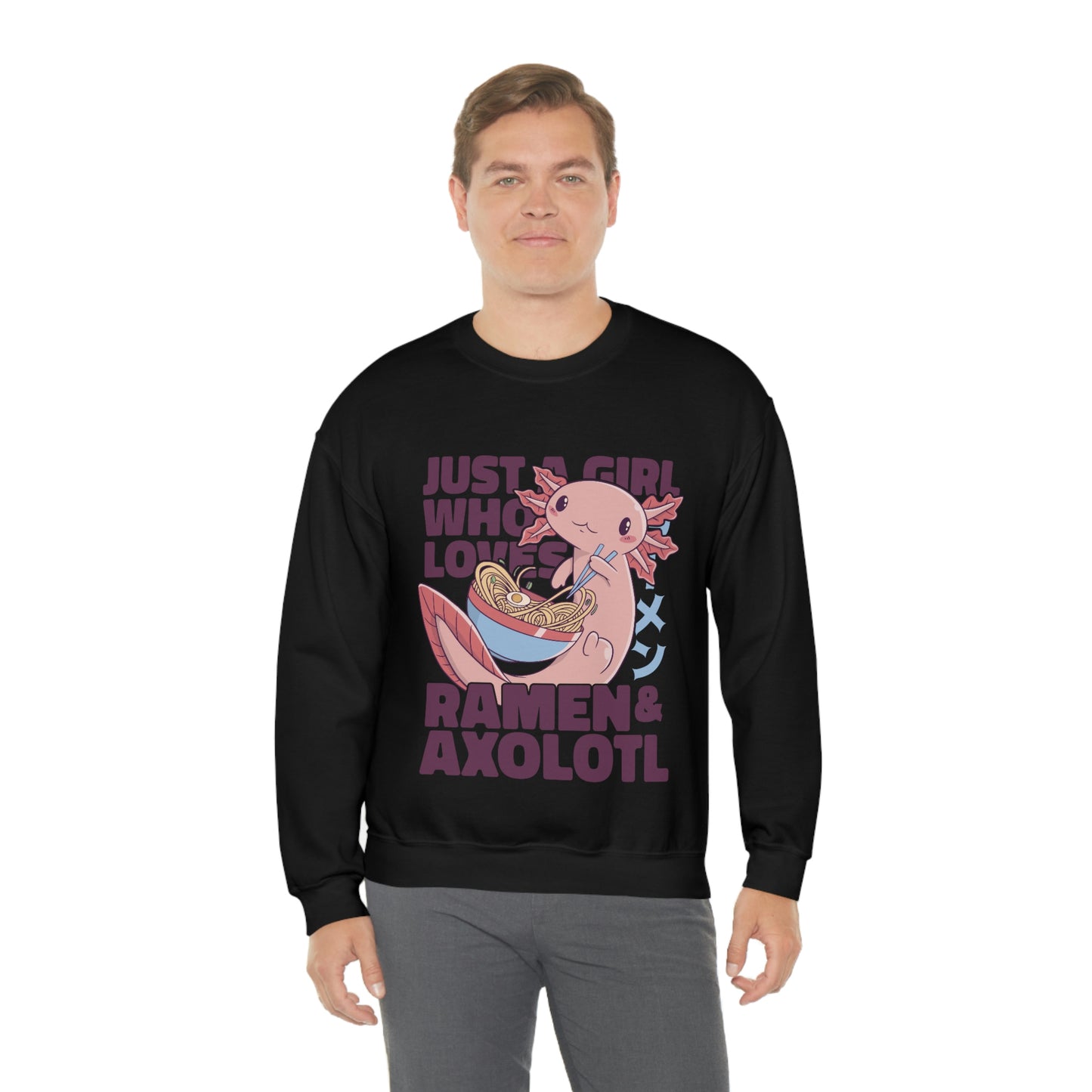 Kawaii Aesthetic Just A Girl Who Loves Ramen & Axolotl Sweatshirt