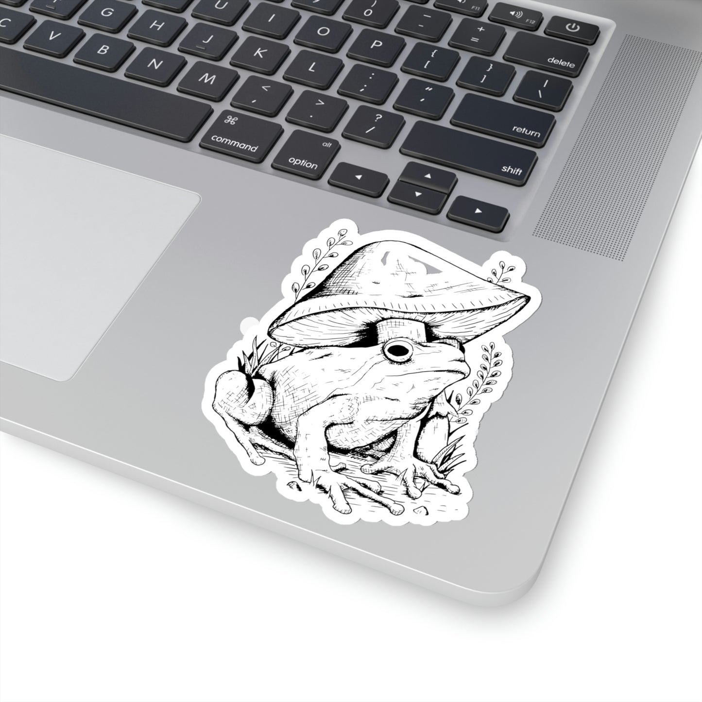 Cottagecore Aesthetic Mushrooms and Frog Hand Drawn Sticker