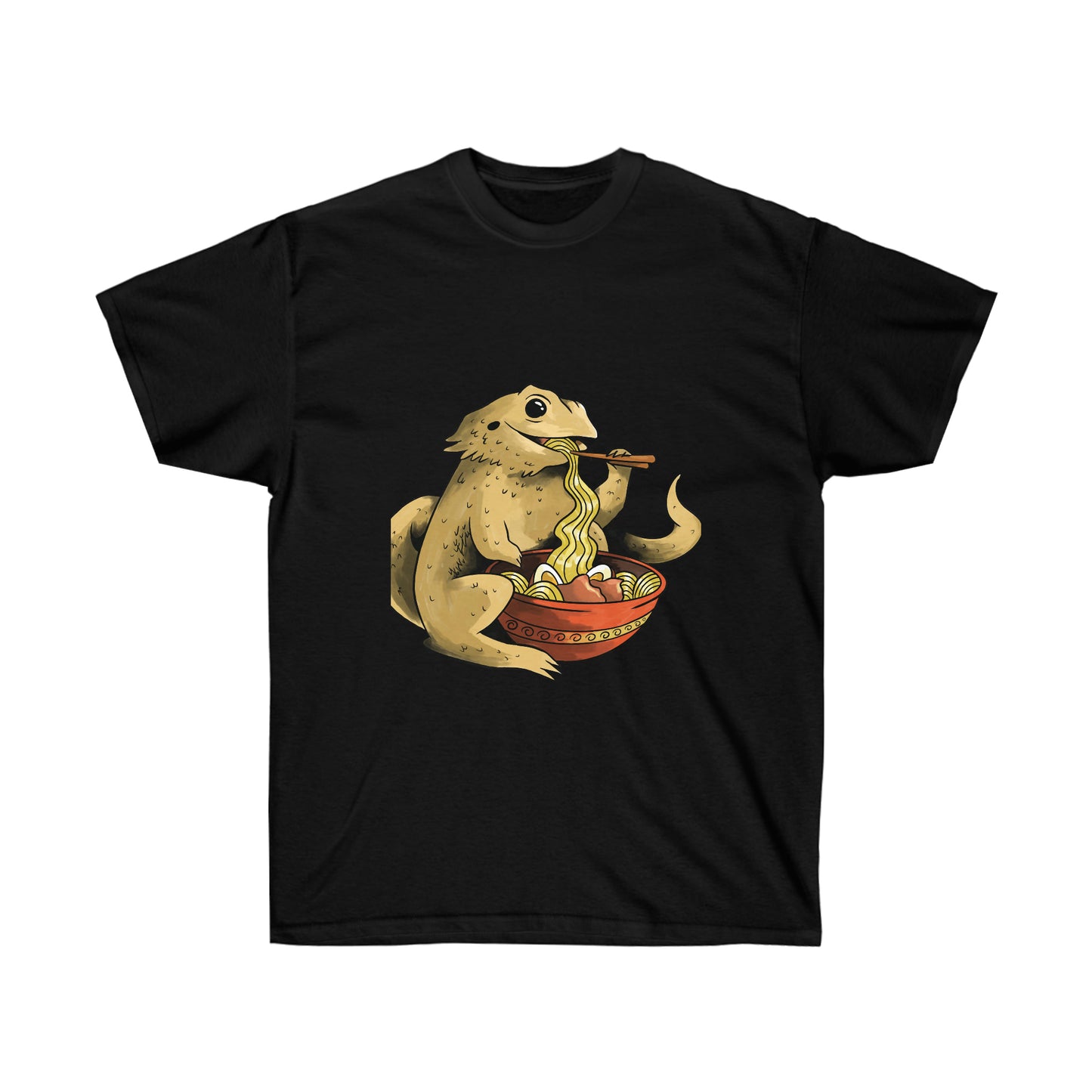 Japanese Aesthetic Bearded Dragon Eating Ramen T-Shirt