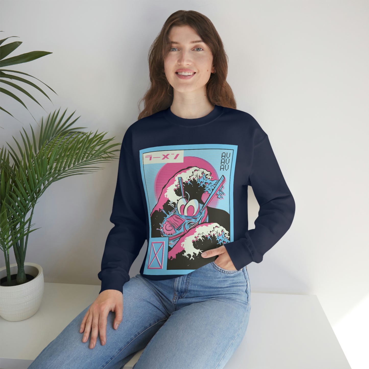 Japanese Aesthetic Ramen Wave Retrowave Sweatshirt