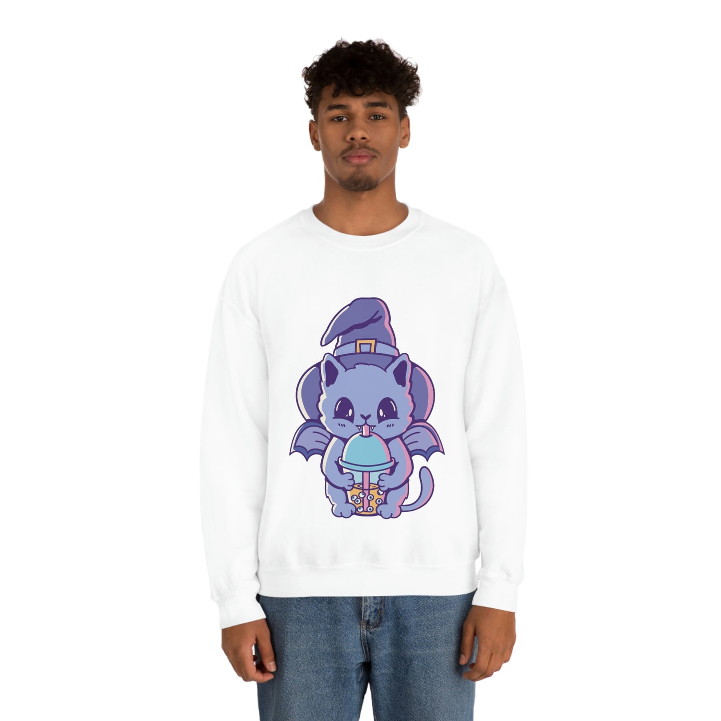Pastel Goth Cat Witch, Goth Aesthetic Sweatshirt