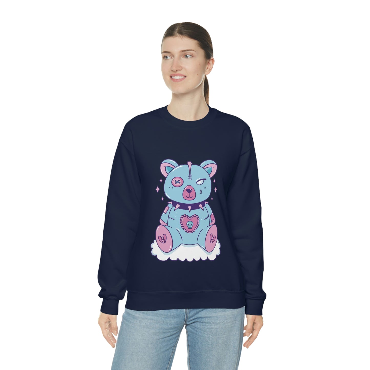 Pastel Goth Bear, Goth Aesthetic Sweatshirt