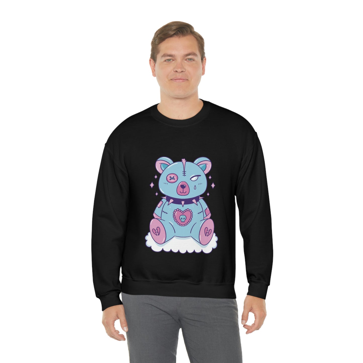Pastel Goth Bear, Goth Aesthetic Sweatshirt