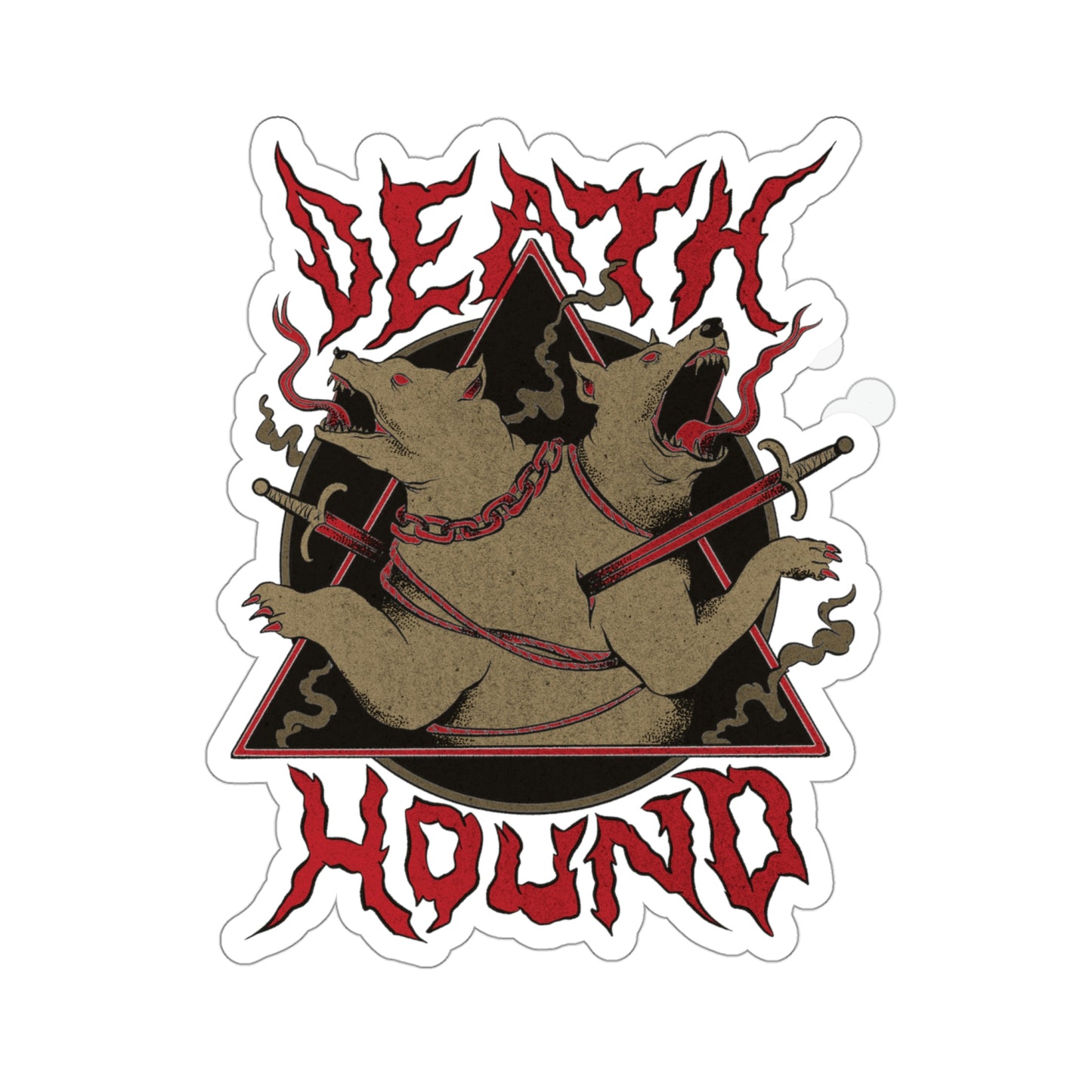 Death Hound Grunge Sticker