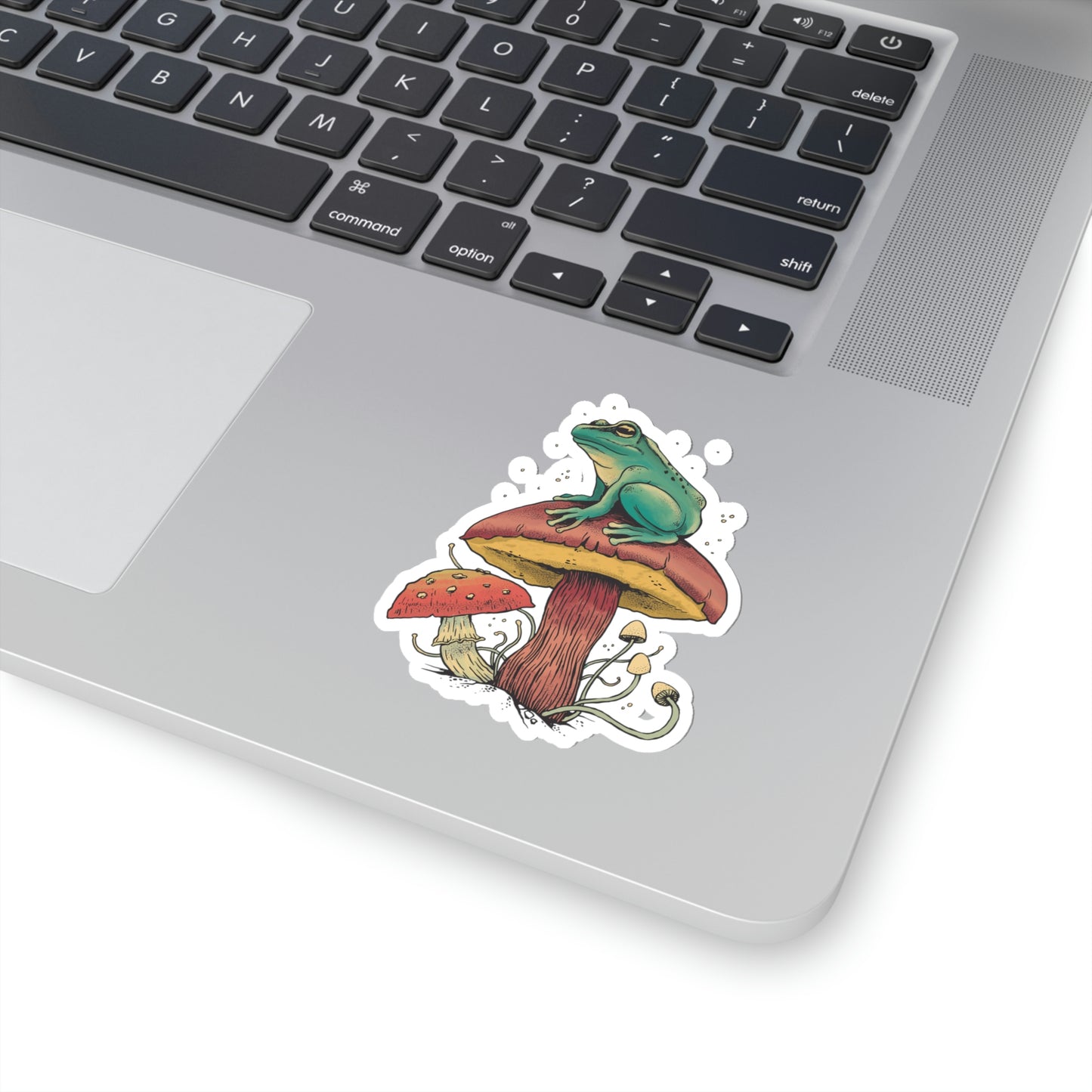 Cottagecore Aesthetic Mushrooms and Frog Sticker