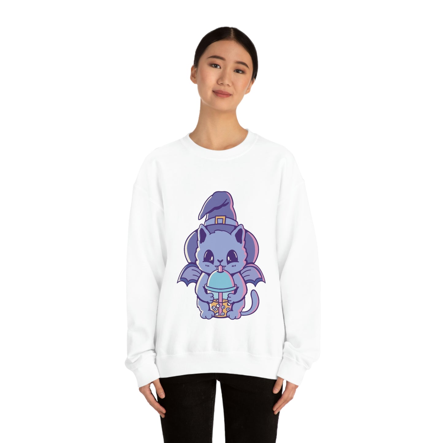 Pastel Goth Cat Witch, Goth Aesthetic Sweatshirt