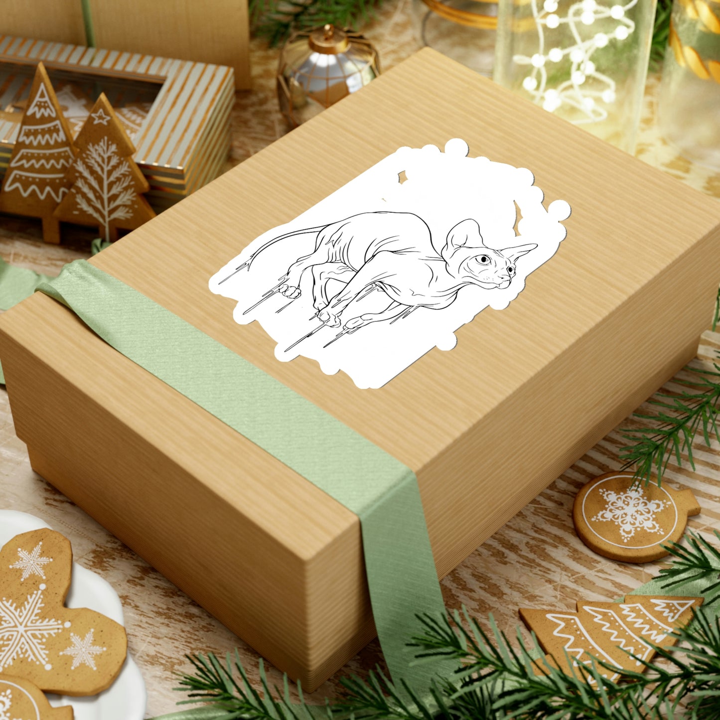 Sphynx Cat Black N White Goth Aesthetic Sticker