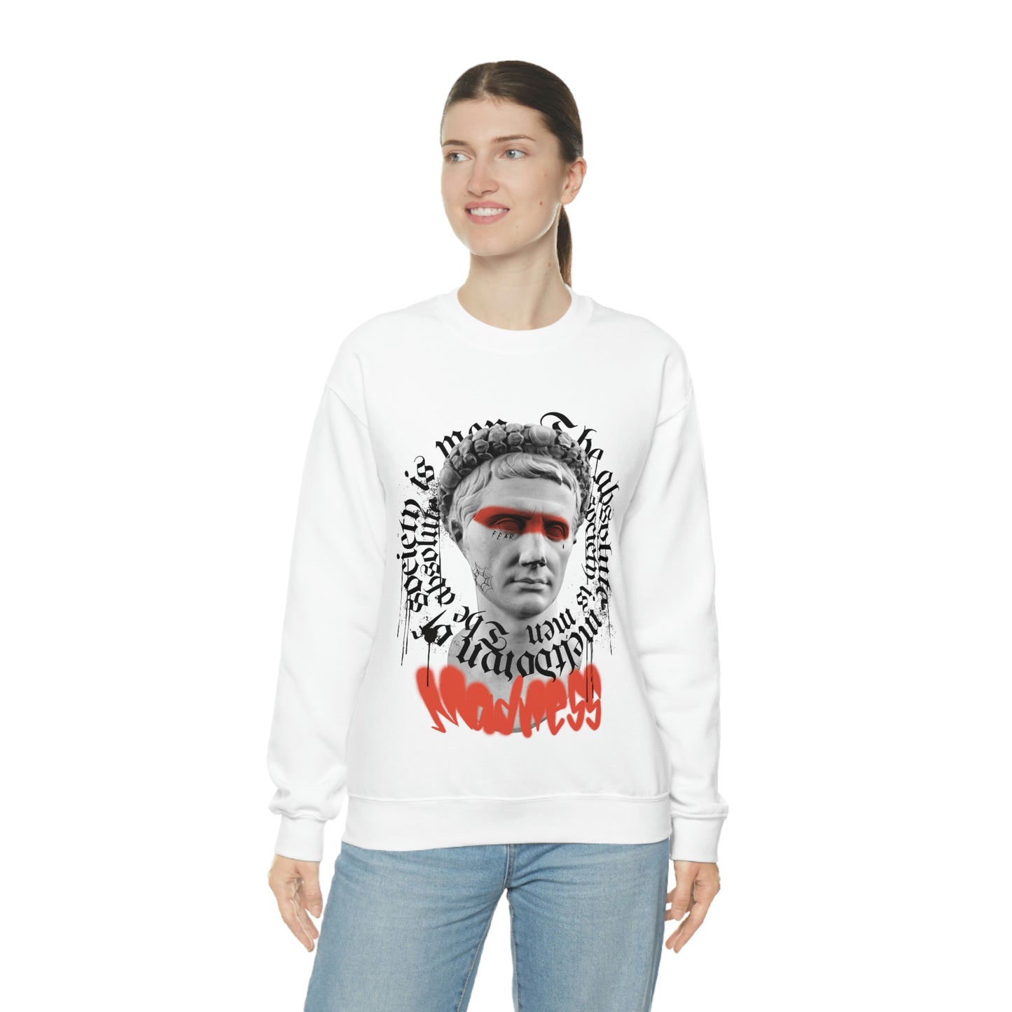 Greek Statue Graffiti Y2k Aesthetic Sweatshirt