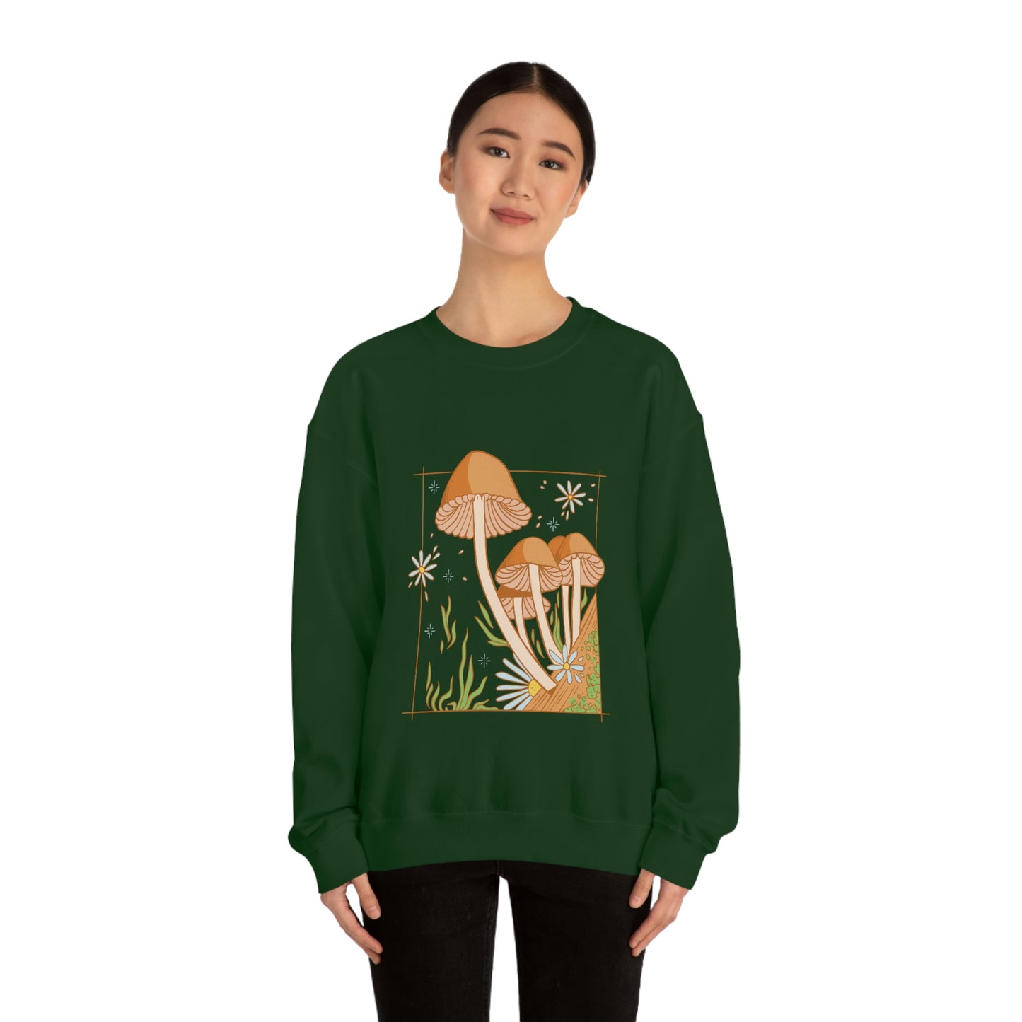 Cottagecore Aesthetic Mushrooms and Frog Sweatshirt