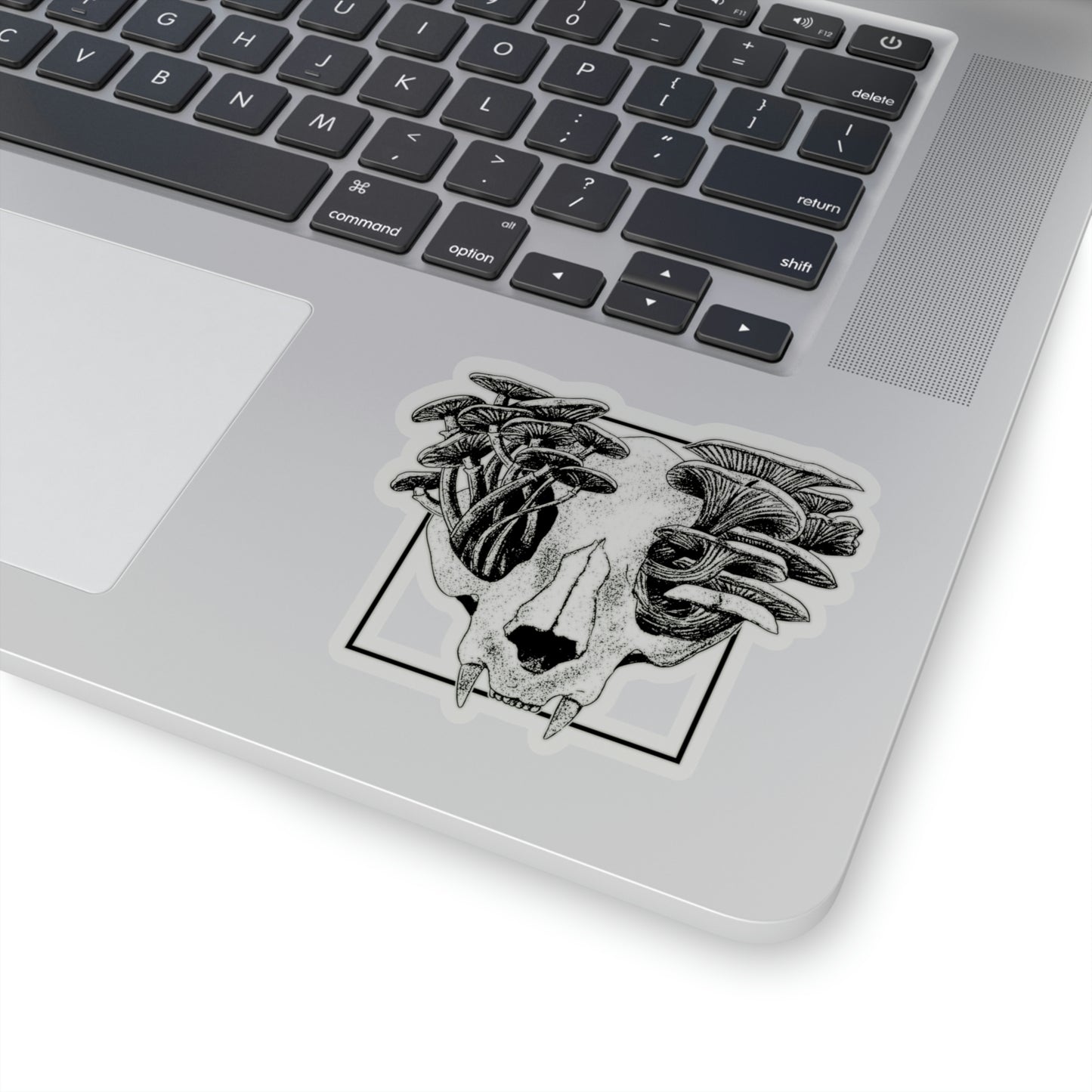 Cottagecore Aesthetic Skull Mushrooms Art Sticker