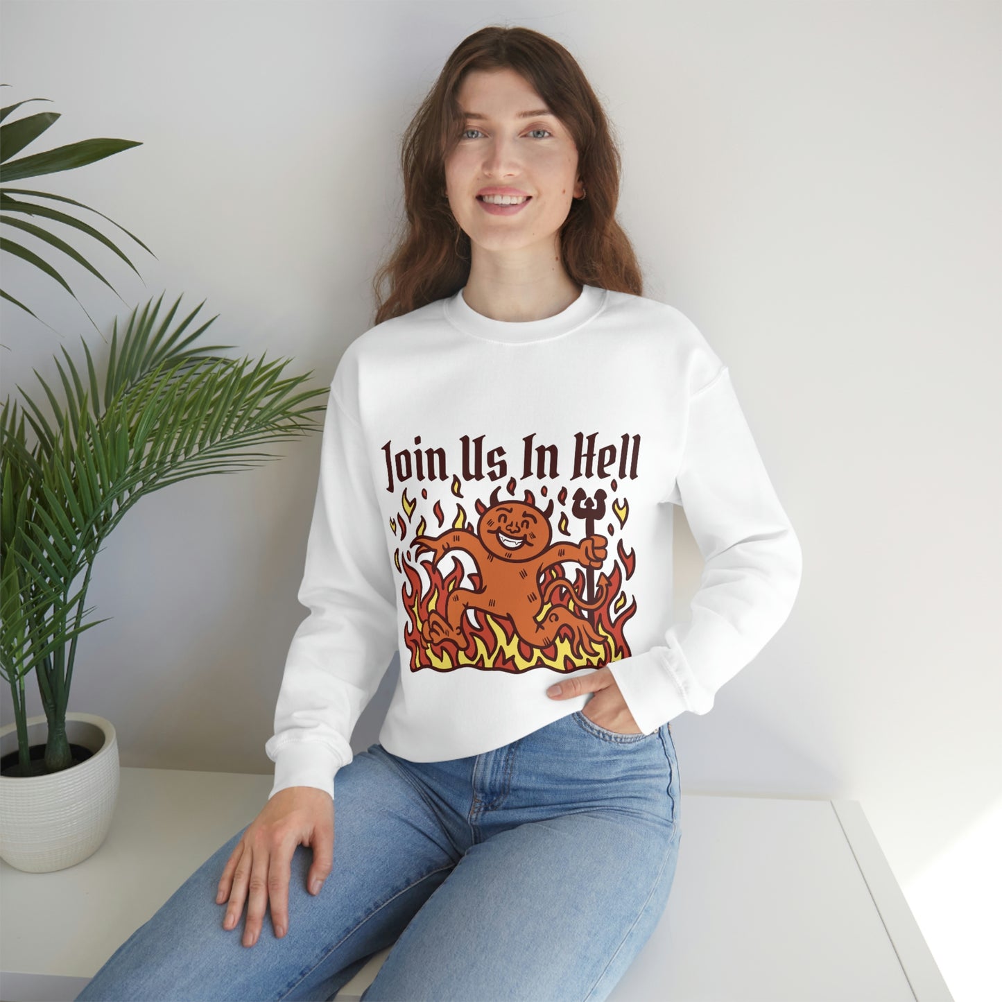 Join Us In Hell Cute Demon, Goth Aesthetic Sweatshirt