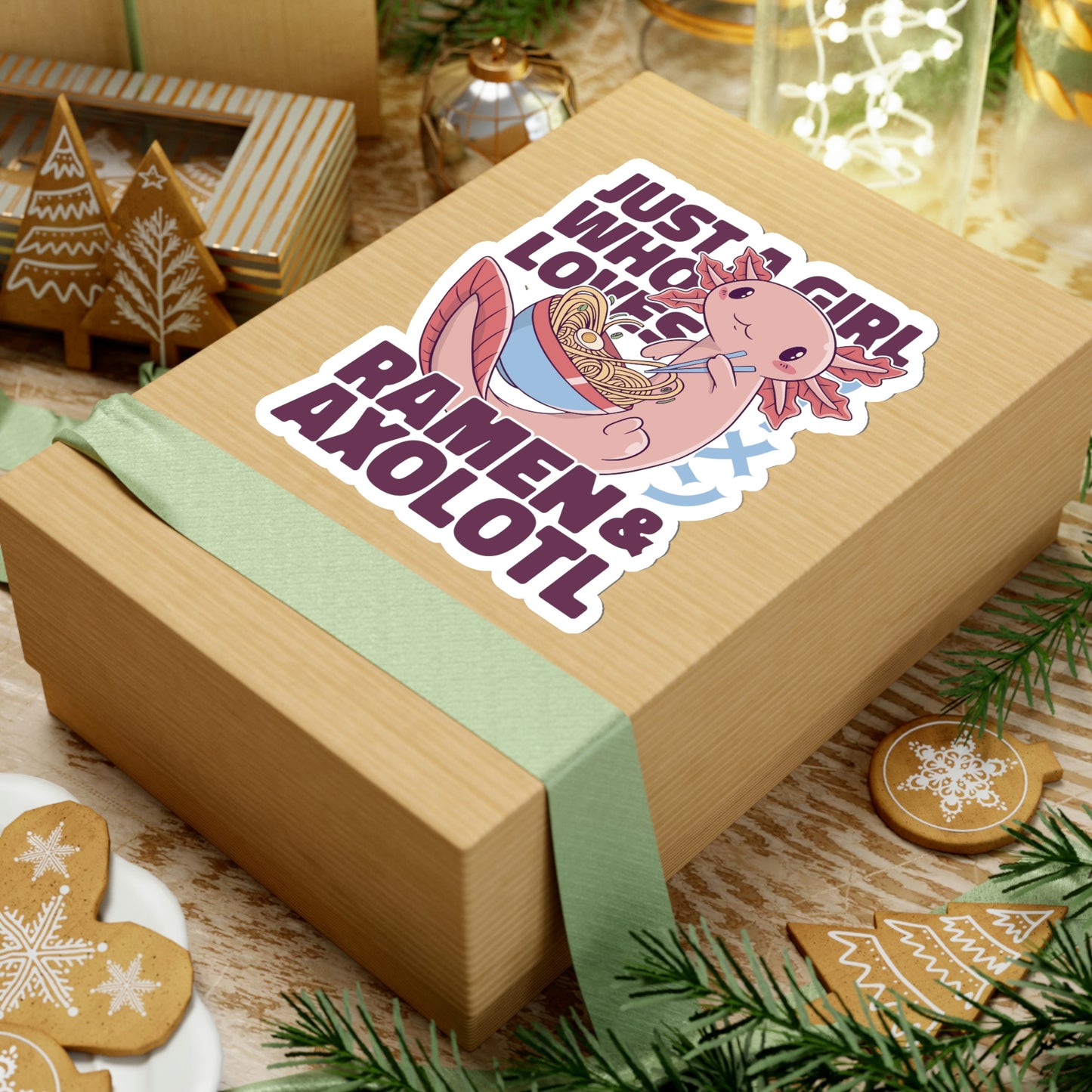 Kawaii Aesthetic Just A Girl Who Loves Ramen & Axolotl Sticker