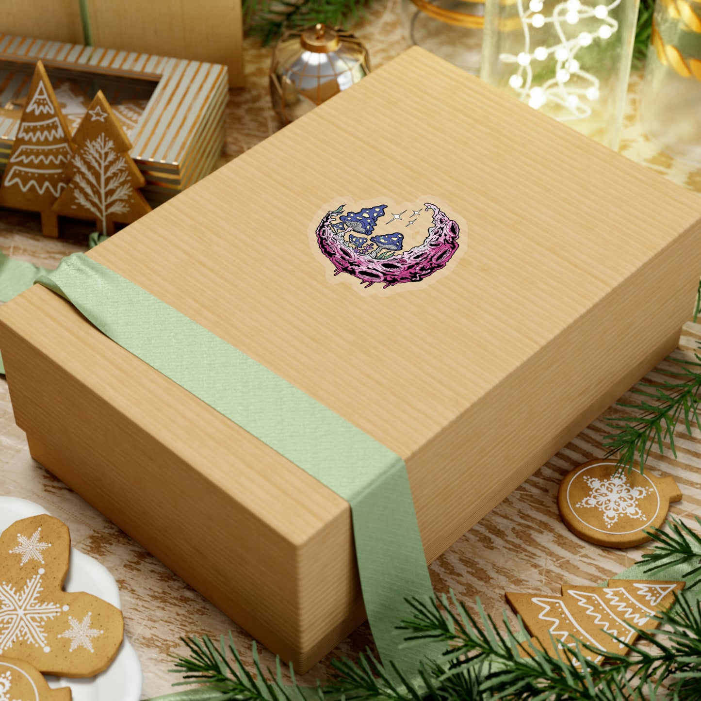 Cottagecore Aesthetic Moon Mushrooms Magic Sticker