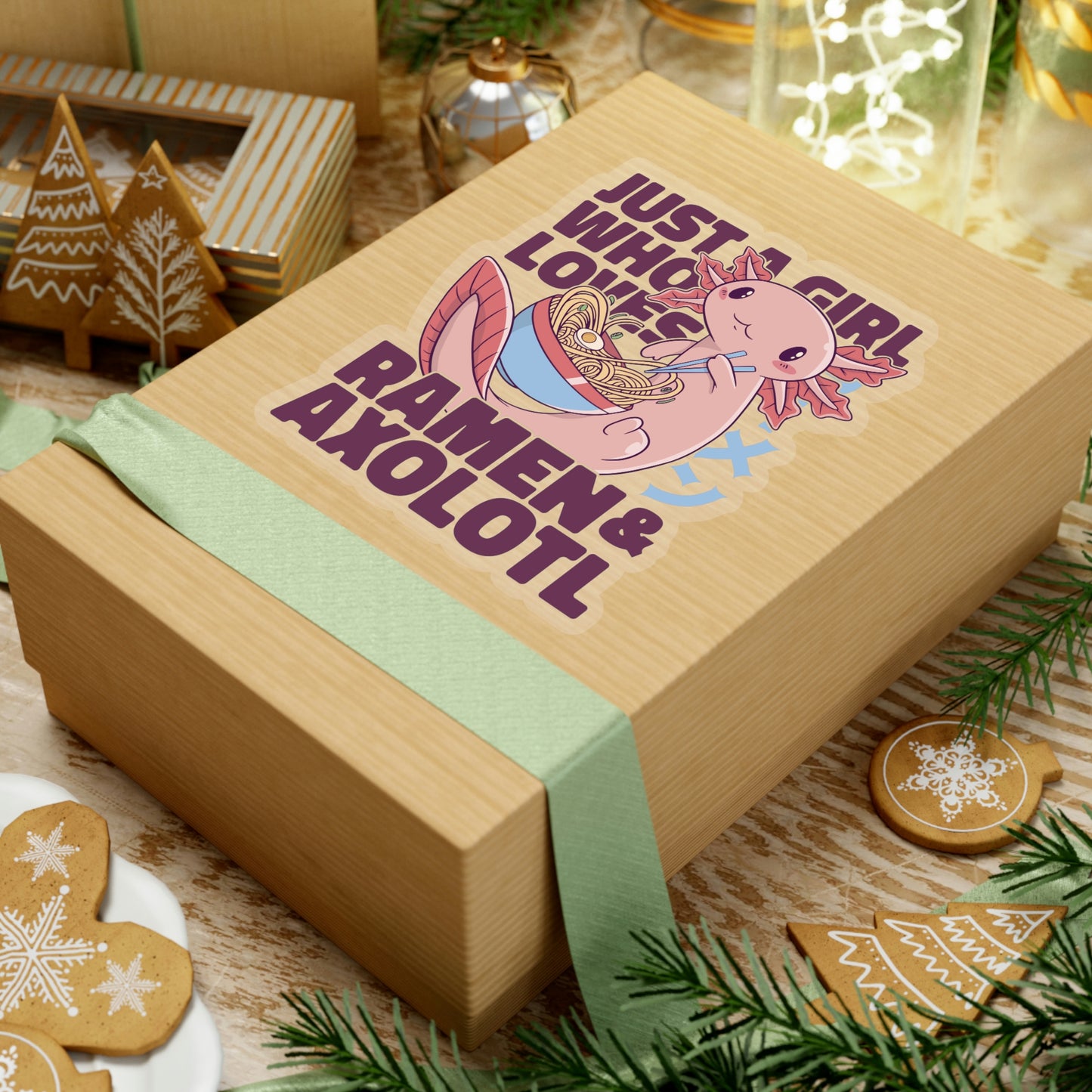 Kawaii Aesthetic Just A Girl Who Loves Ramen & Axolotl Sticker