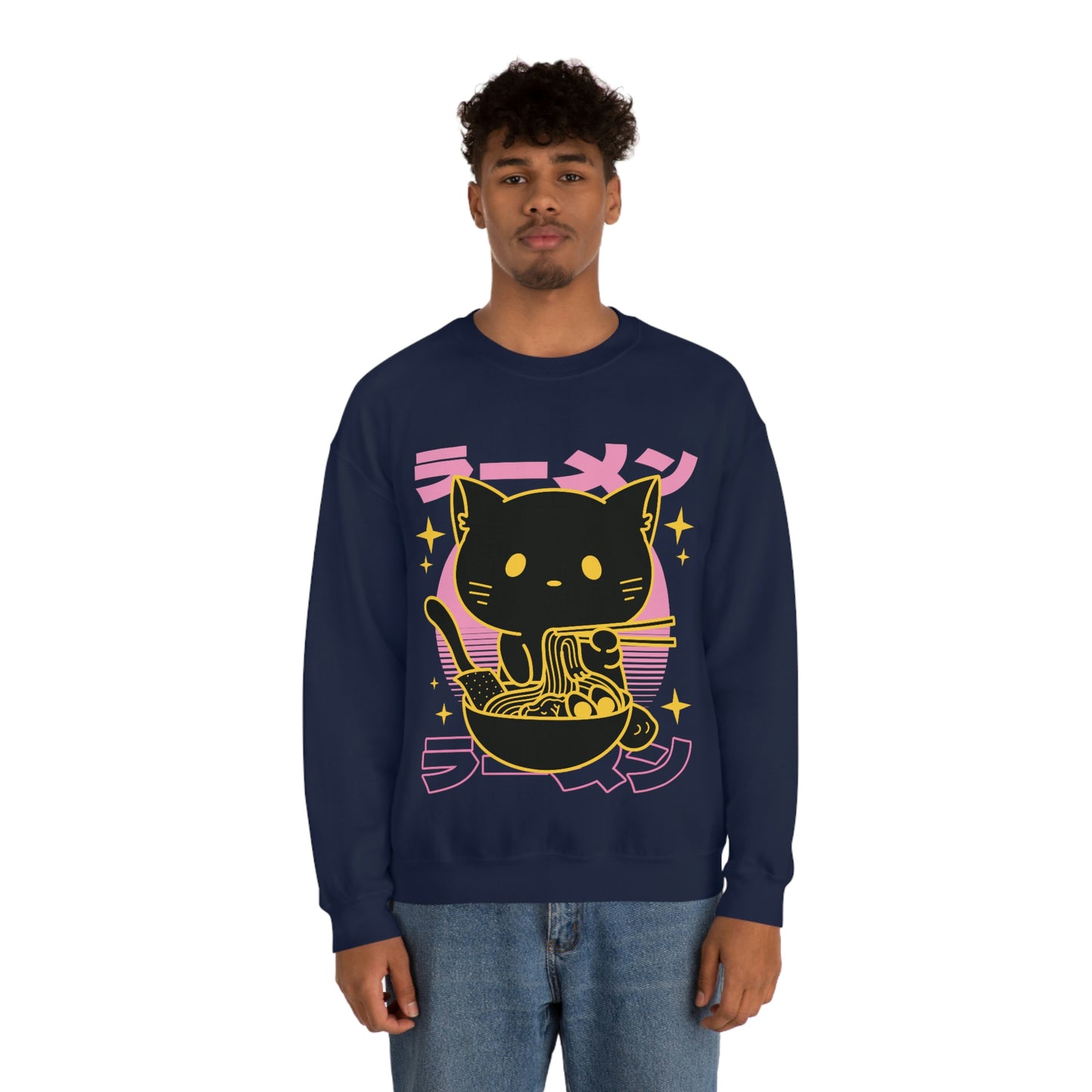 Kawaii Sweatshirt, Kawaii Clothing, Kawaii Clothes, Yami Kawaii Aesthetic, Pastel Kawaii Sweatshirt Cat Ramen Sweater Sweatshirt