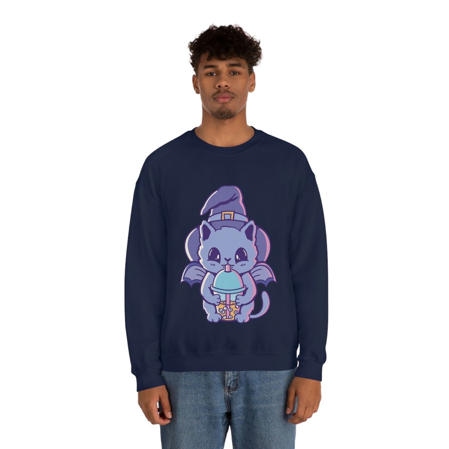 Pastel Goth Cat Witch, Goth Aesthetic Sweatshirt