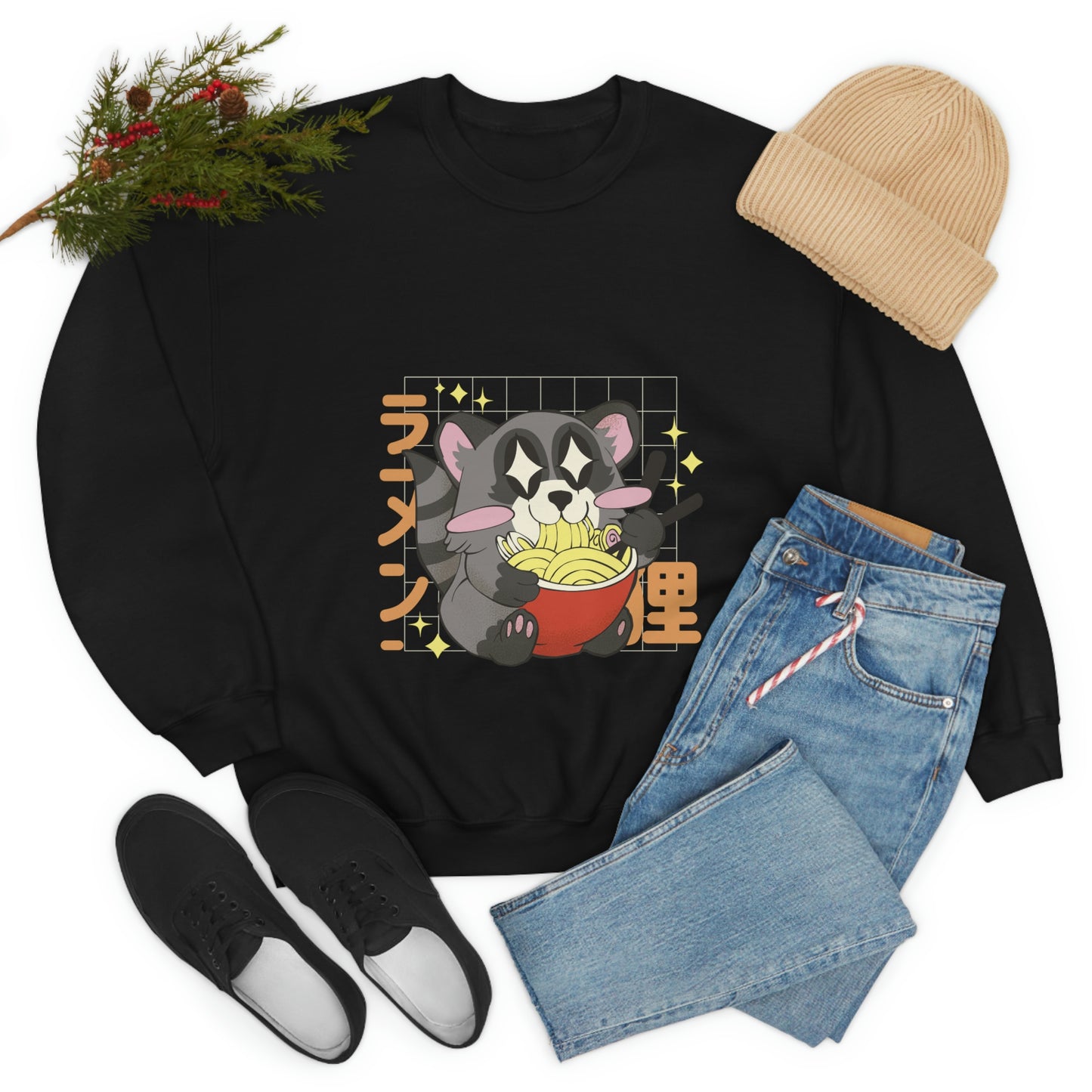 Kawaii Aesthetic, Yami Kawaii Racoon Ramen Sweatshirt