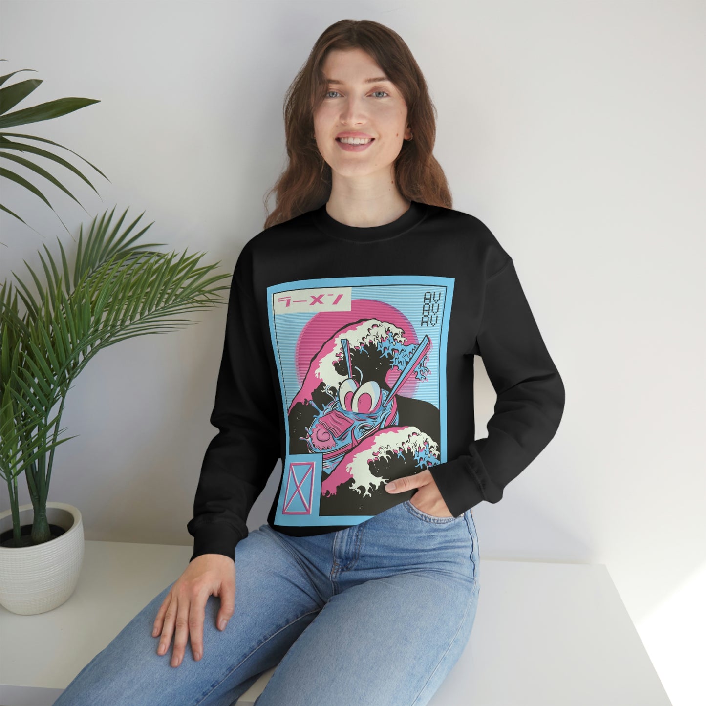 Japanese Aesthetic Ramen Wave Retrowave Sweatshirt