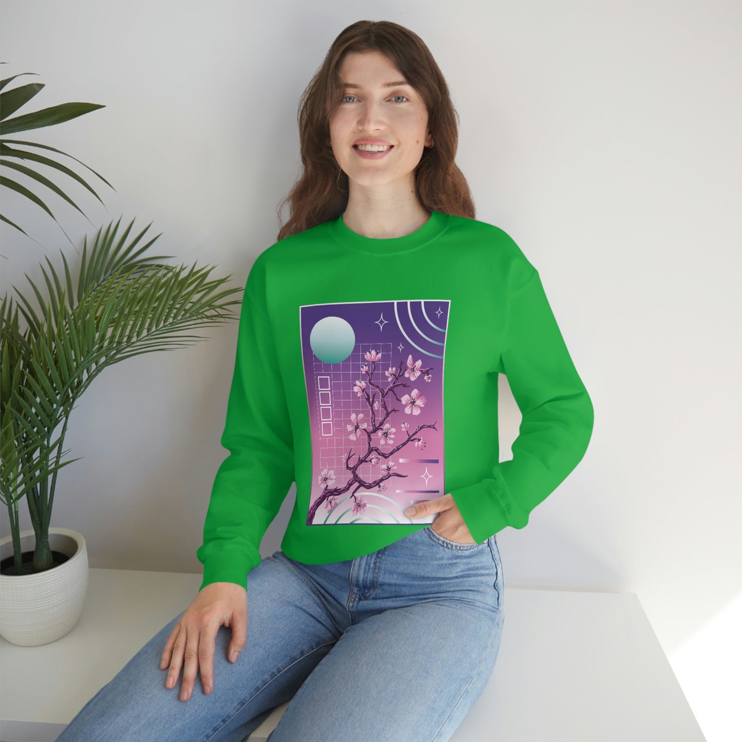 Indie Japanese Art, Japan Streeetwear Retro, Japanese Aesthetic Blossom Sweatshirt