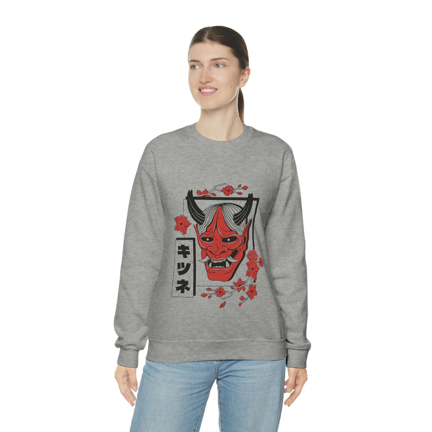 Indie Japanese Art, Japan Streeetwear Retro, Japanese Aesthetic Mask Sweatshirt