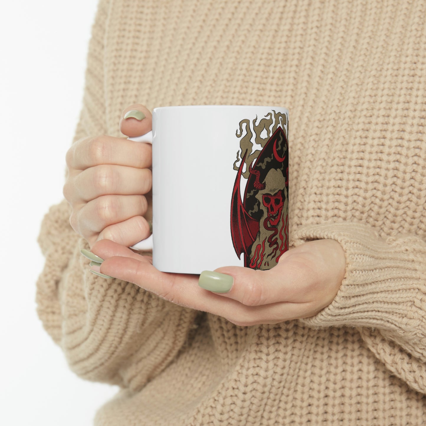 Dark Demons Goth Aesthetic White Ceramic Mug