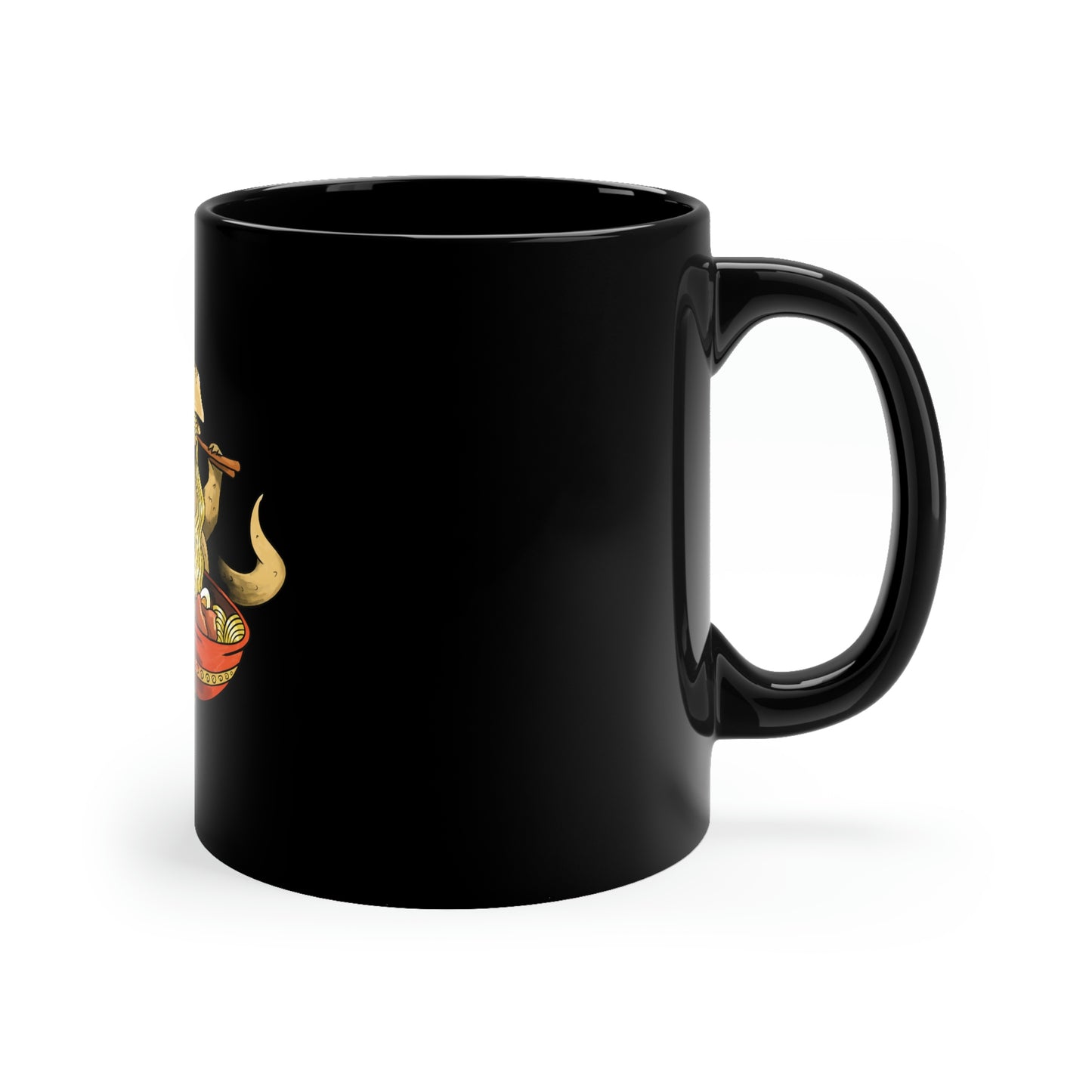 Japanese Aesthetic Bearded Dragon Eating Ramen Mug