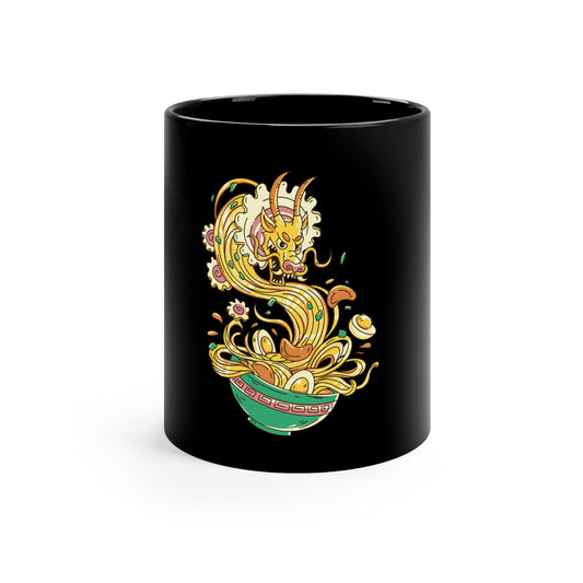 Japanese Aesthetic Dragon Ramen Illustration Mug
