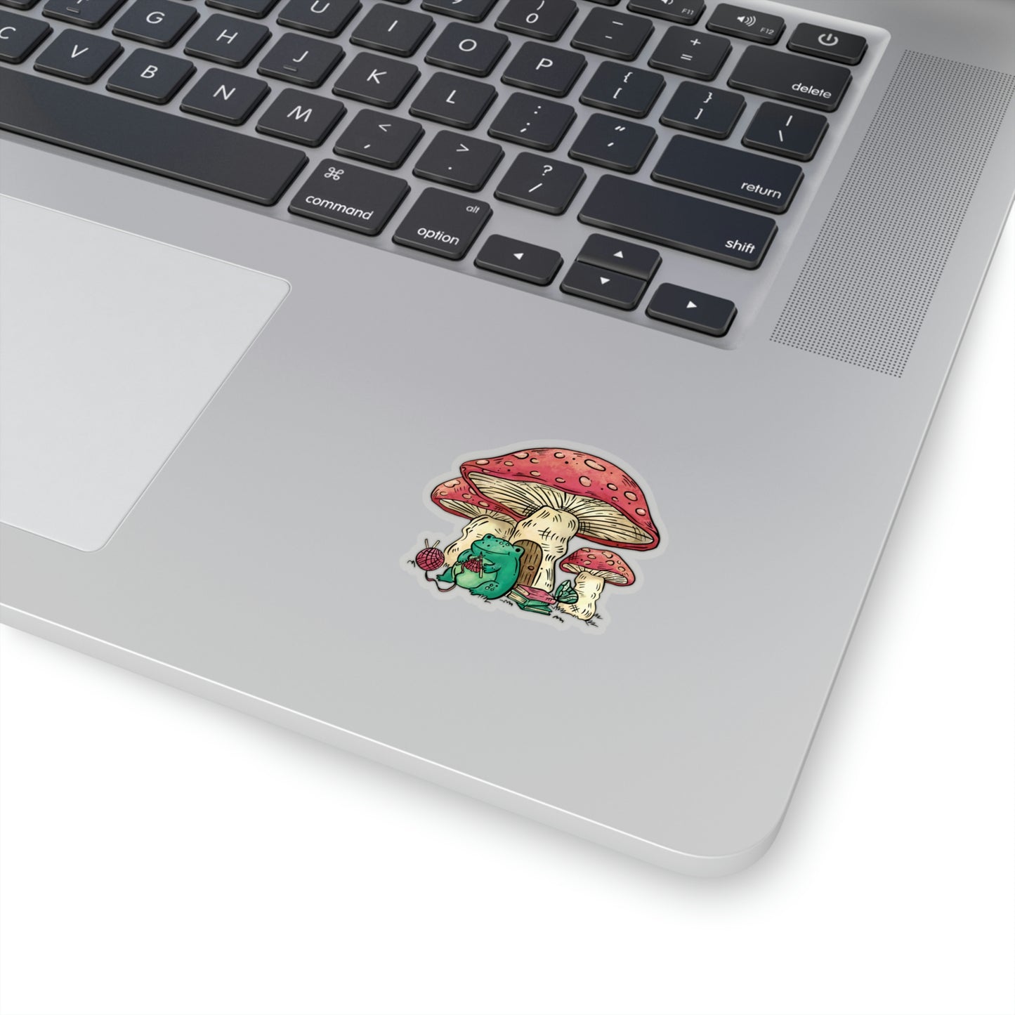 Cottagecore Aesthetic Mushrooms and Frog Cartoon Sticker