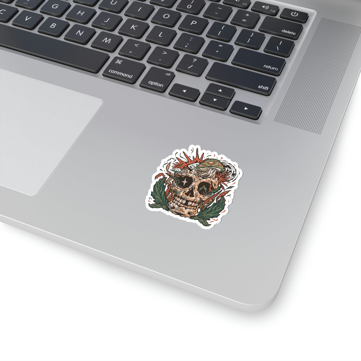 Cottagecore Skull and Mushrooms Floral Sticker