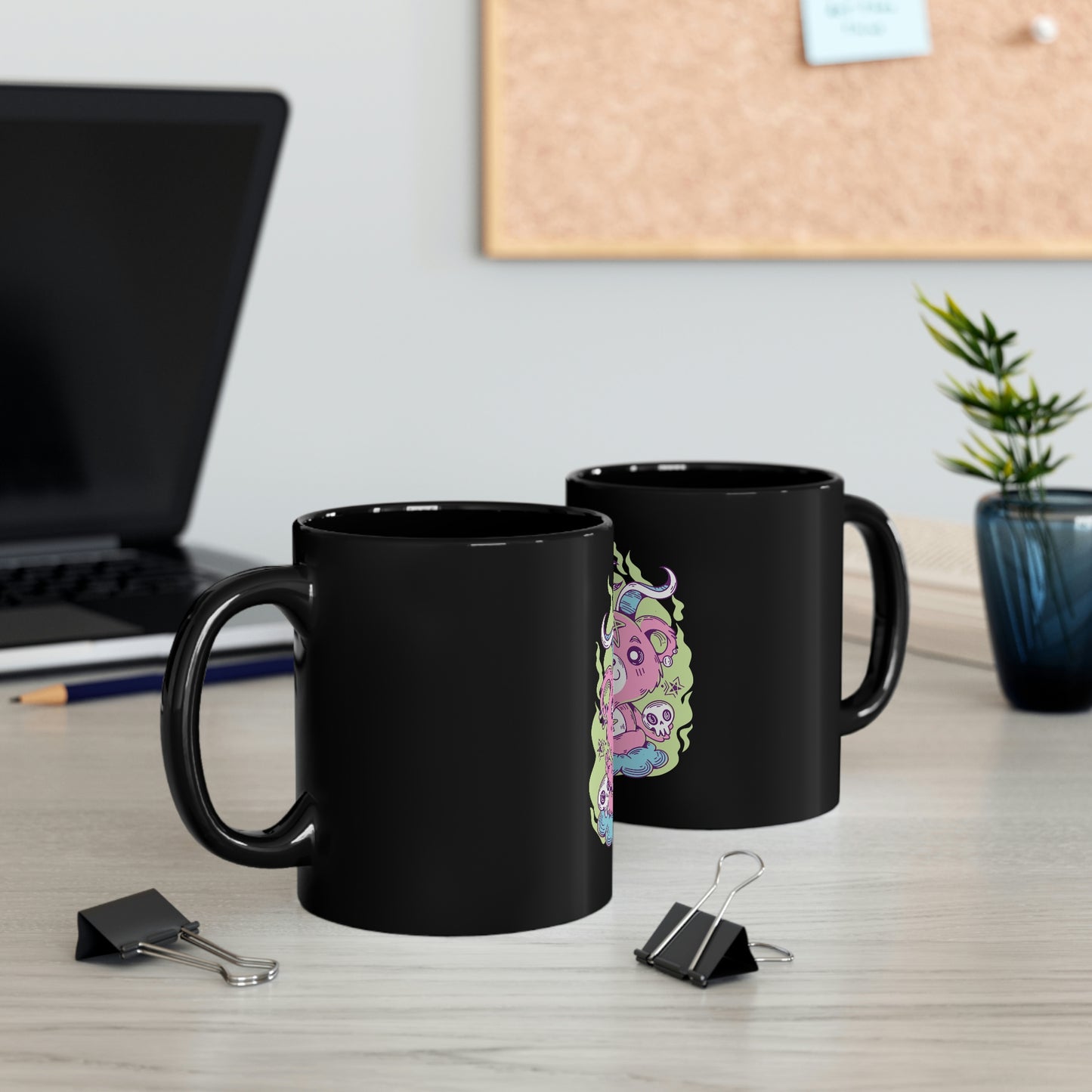 Gothic Bear Cute Occult Goth Aesthetic 11oz Black Mug