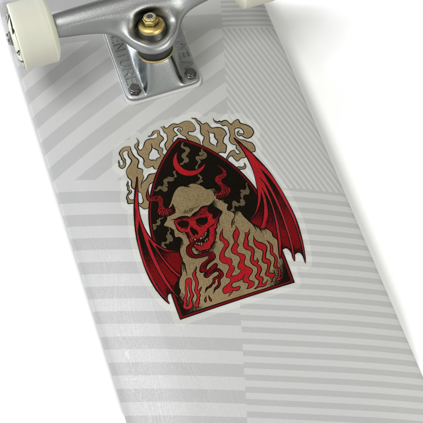 Demon Skull Grunge Sticker