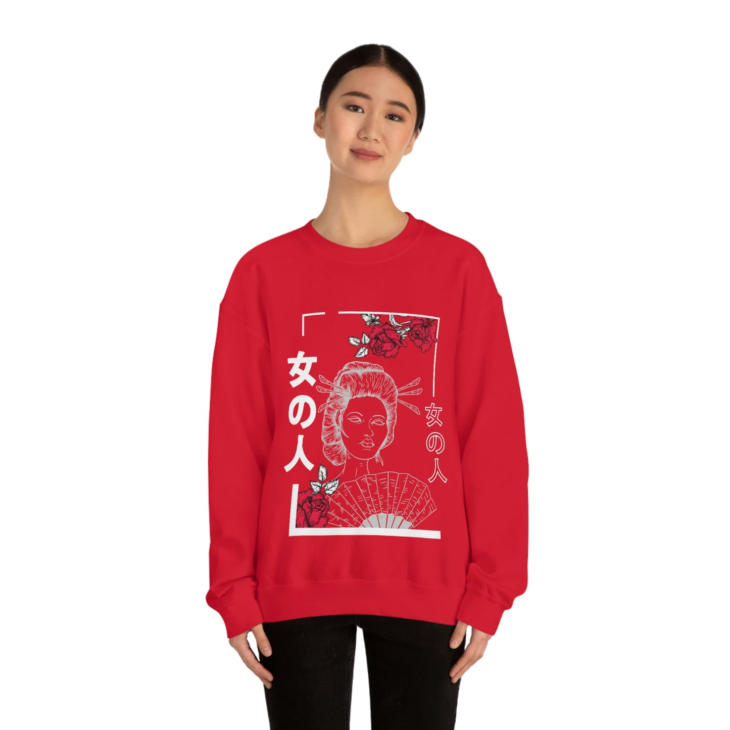 Indie Art Japanese Aesthetic Line Art Geisha Sweatshirt