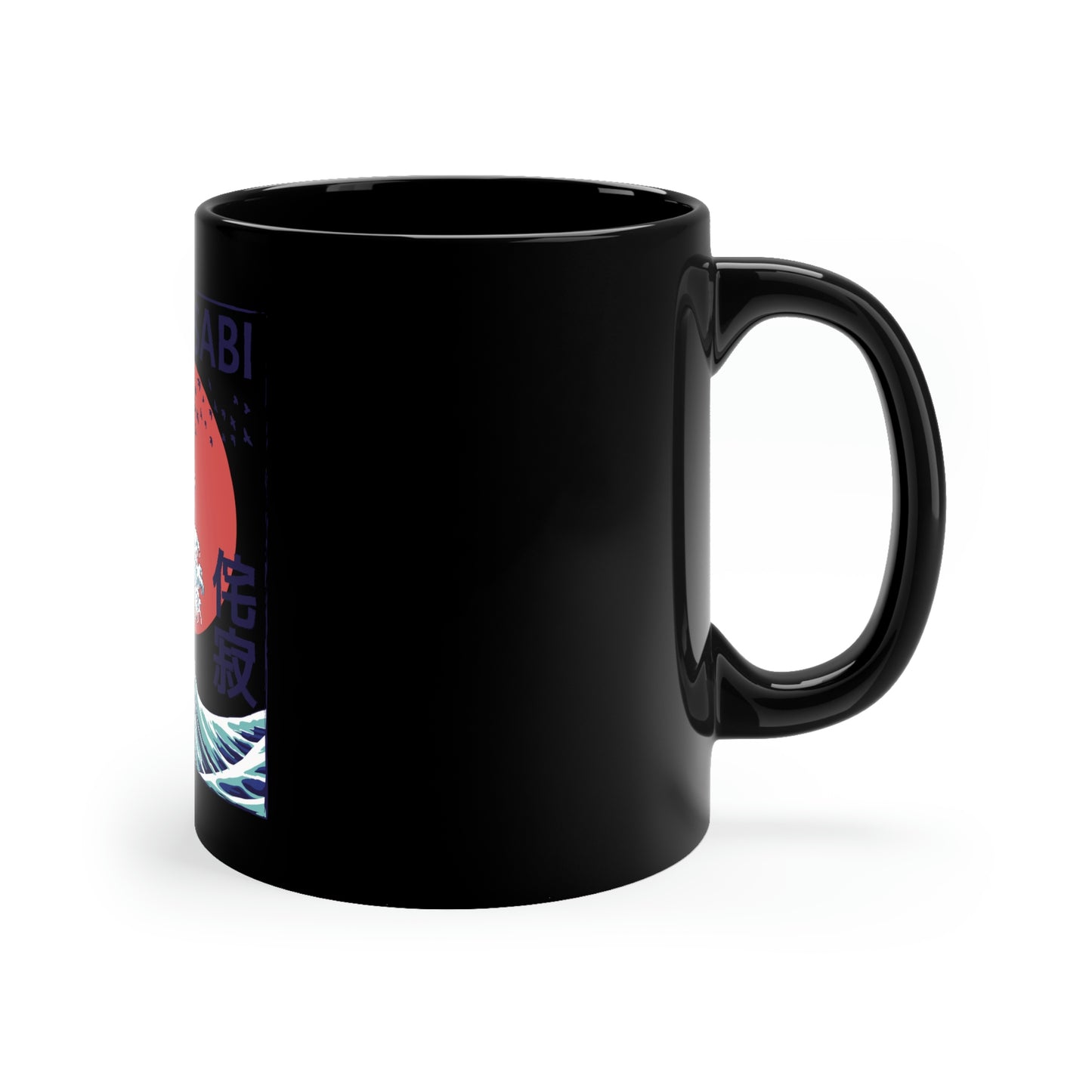 Indie Japanese Art, Japan Streeetwear Retro, Japanese Aesthetic Wave 11oz Black Mug