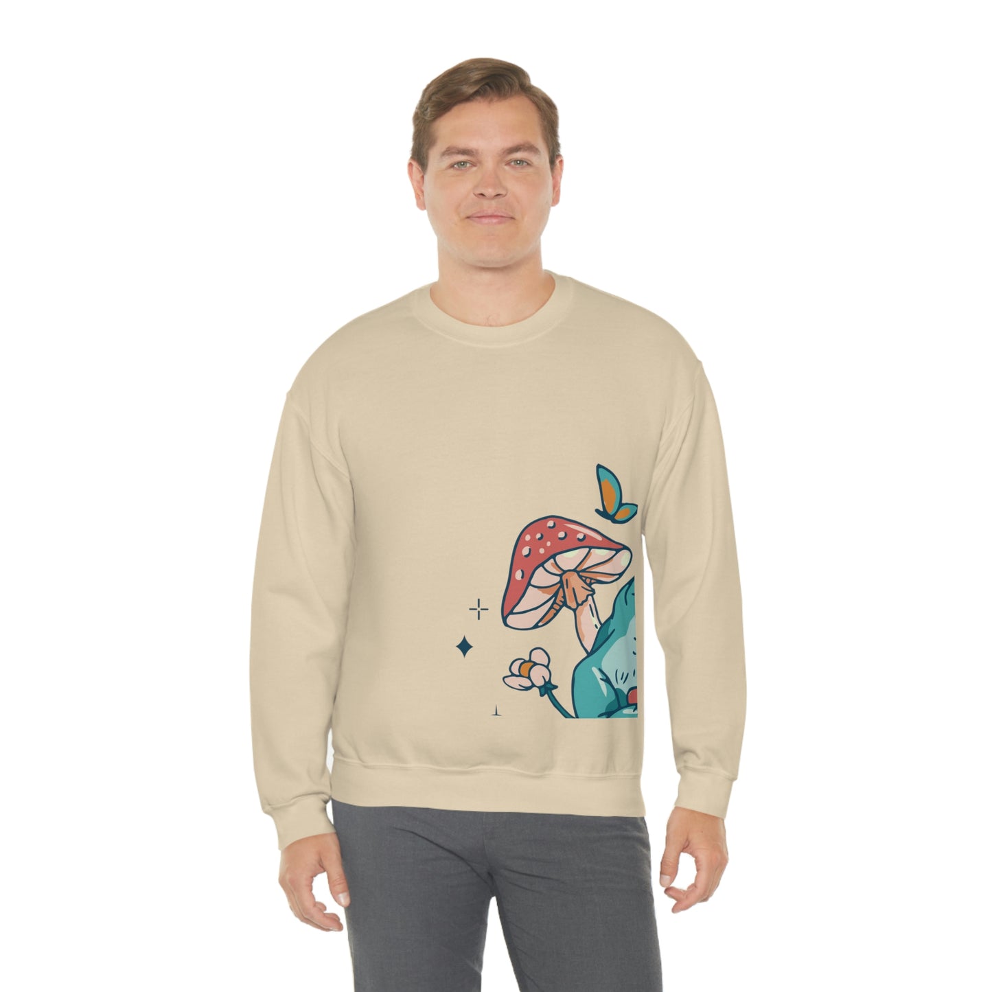 Cottagecore Aesthetic Mushrooms and Frog Sweatshirt