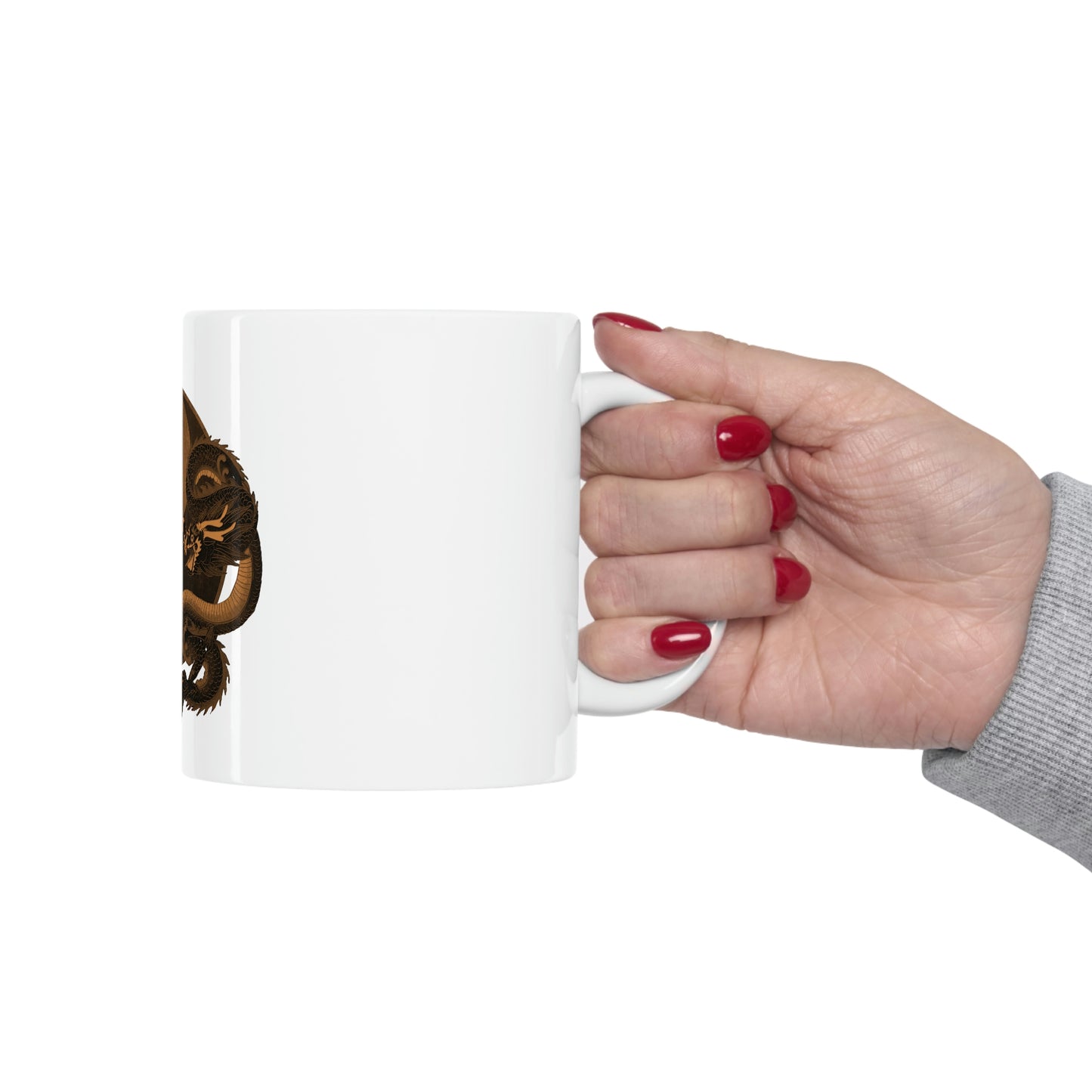 Indie Japanese Art, Japan Streeetwear Retro, Japanese Aesthetic Dragons White Ceramic Mug 11oz