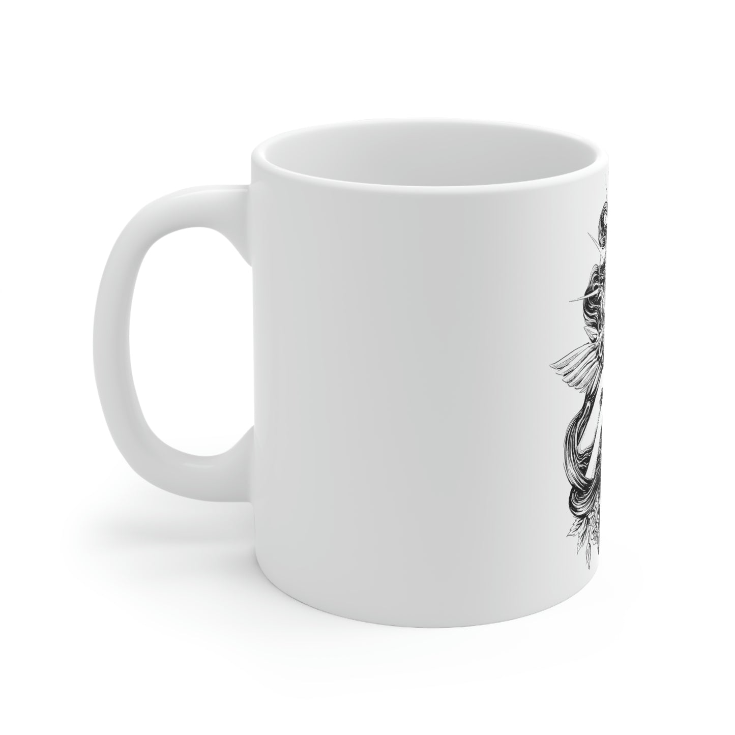 Dark Aesthetic Crying Women White Ceramic Mug
