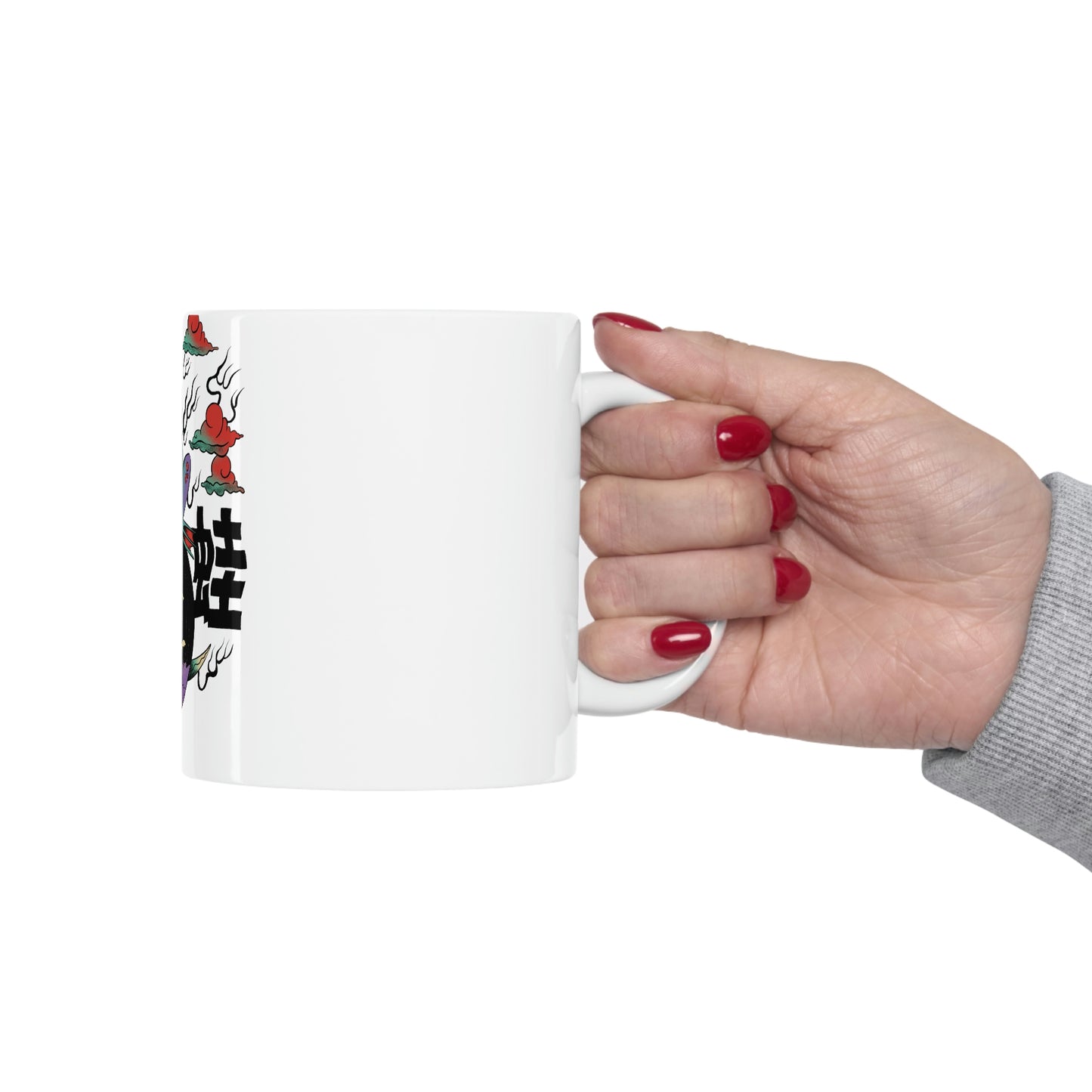 Japan Streeetwear Retro, Japanese Psychedelic Aesthetic White Ceramic Mug 11oz