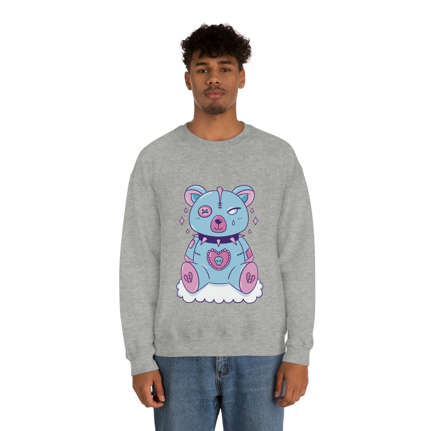 Pastel Goth Bear, Goth Aesthetic Sweatshirt